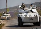 Italian U.N. peacekeepers patrol near UNIFIL headquarters in Naqoura